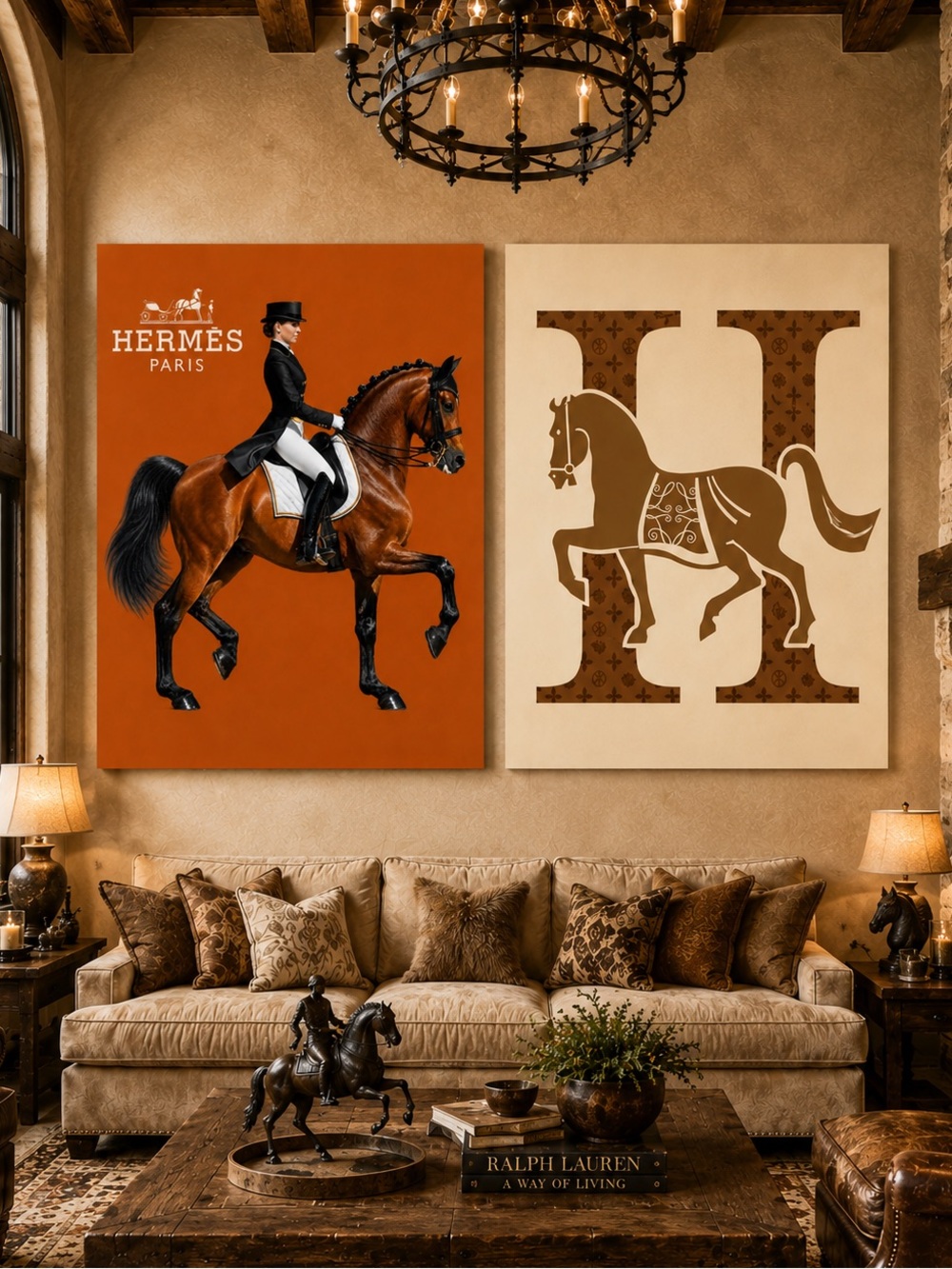 🐎 Hermès Inspired Equestrian Luxe Fashion Gallery Wall Art Prints Set of 2
